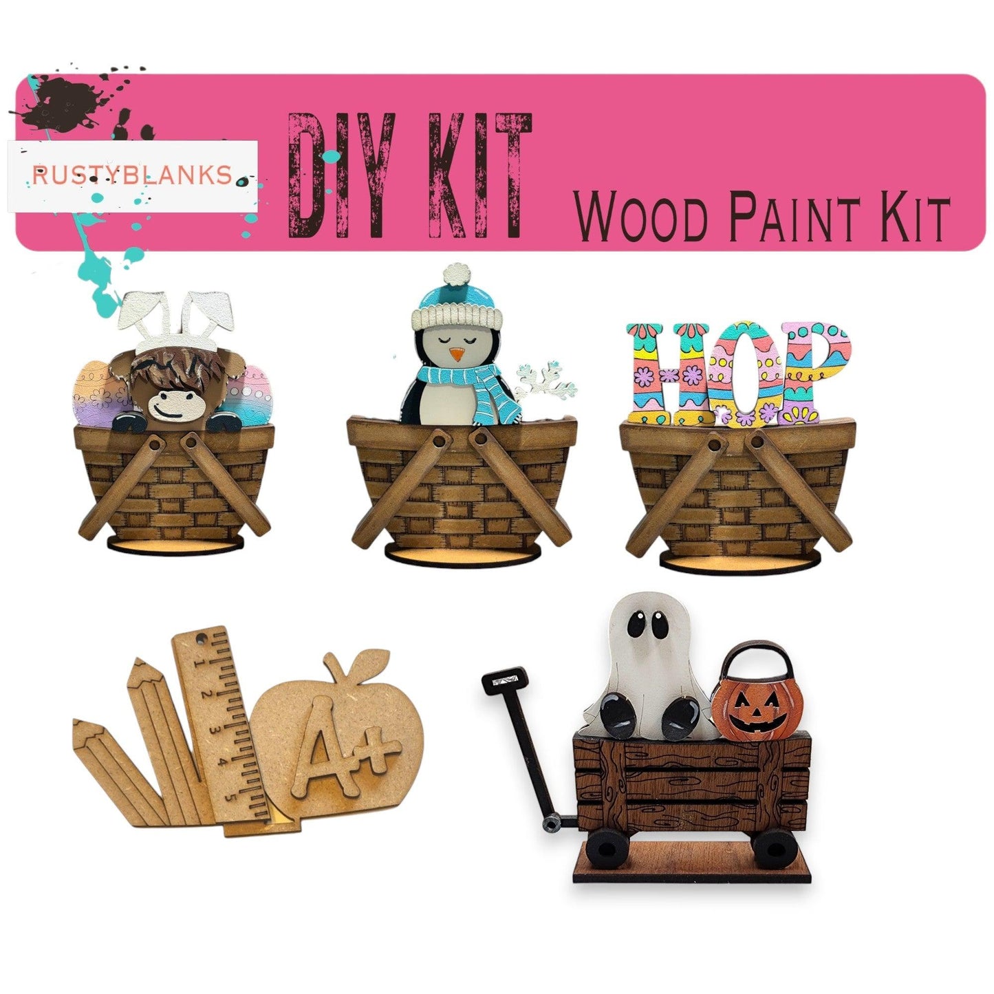 a picture of a wooden craft kit for halloween