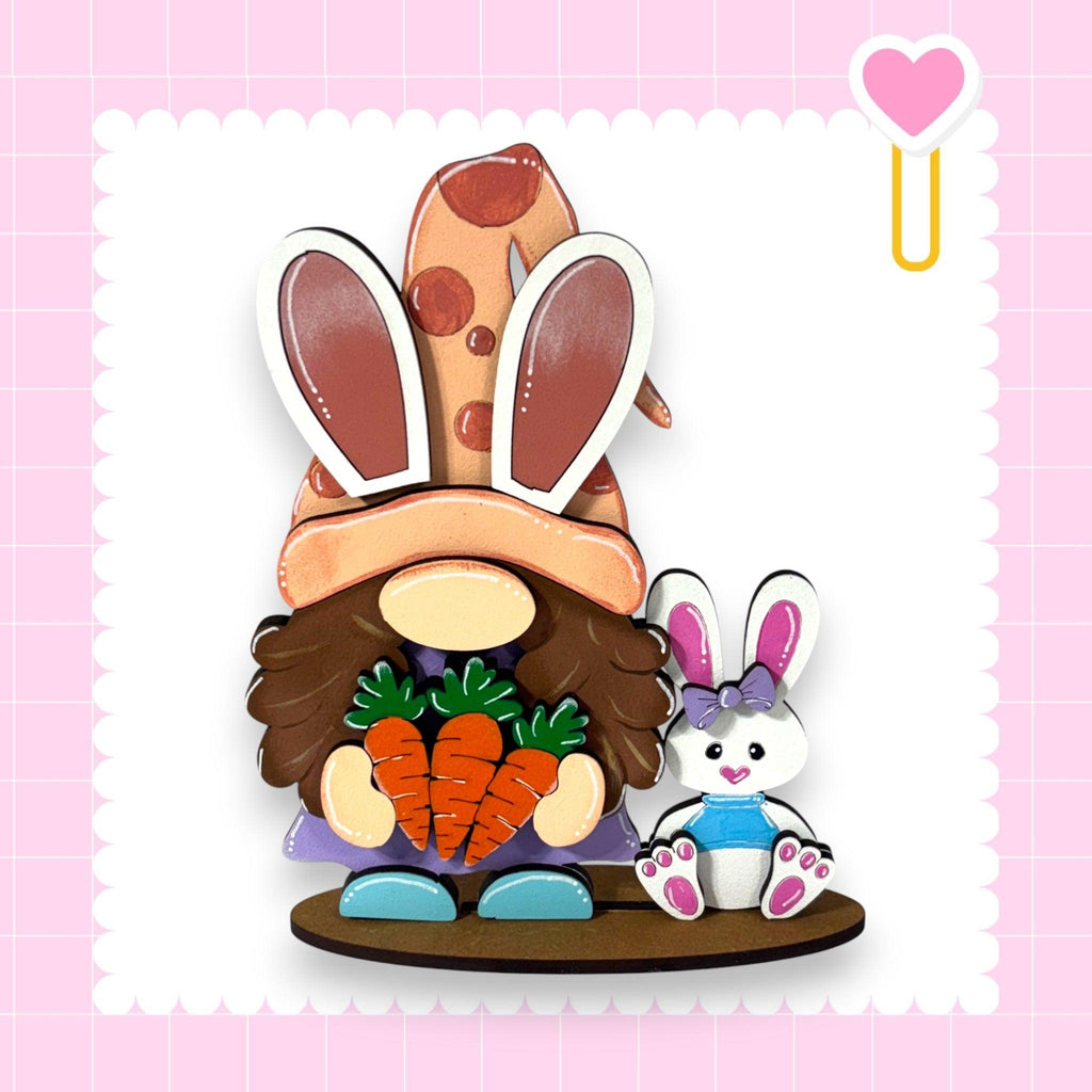 a card with a picture of a bunny and a carrot