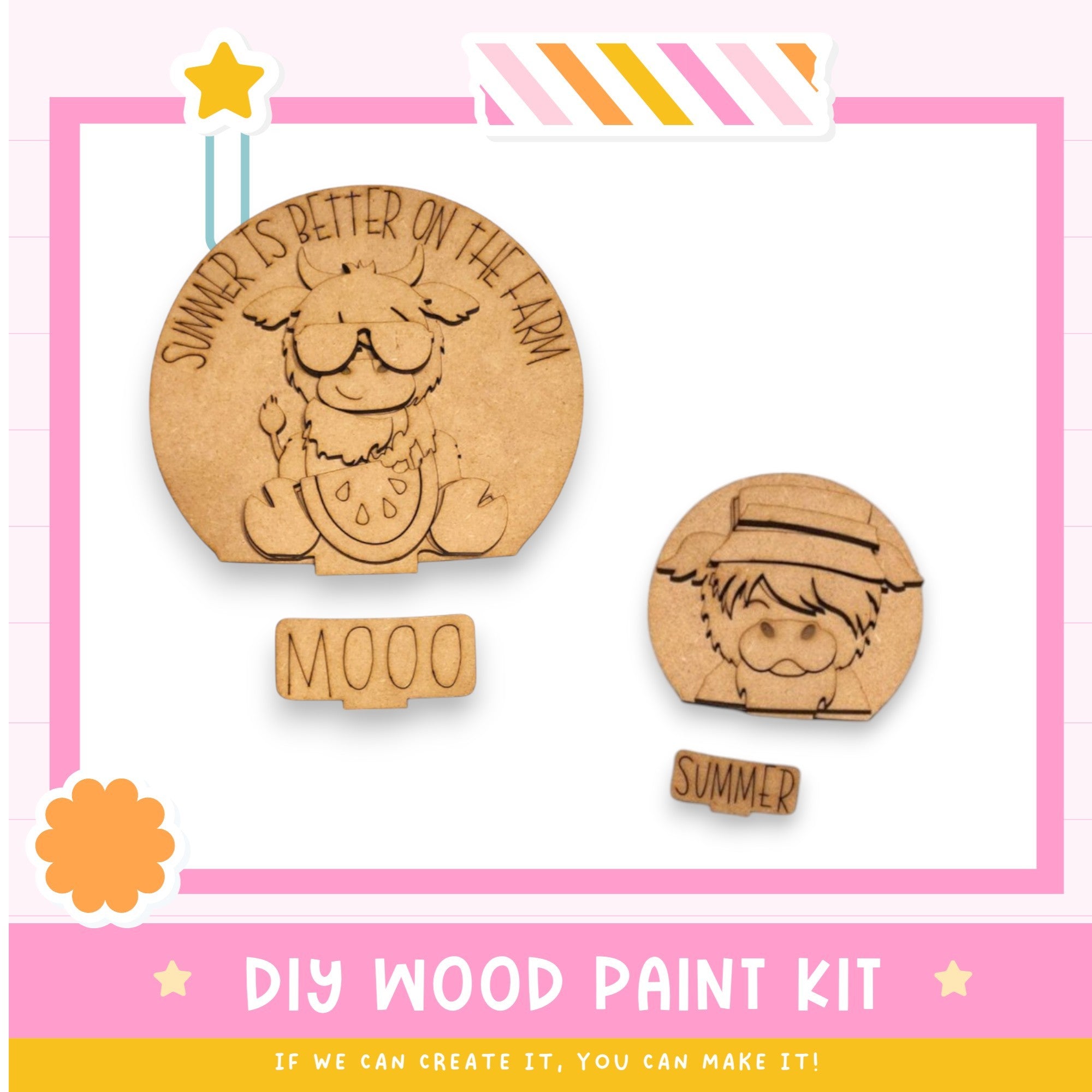 Moo Insert for Snow Globe DIY Interchangeable Decor, Summer is Better ...