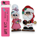 Mr & Mrs Santa Claus Handmade Christmas Tiered Tray Decor RusticFarmhouseDecor