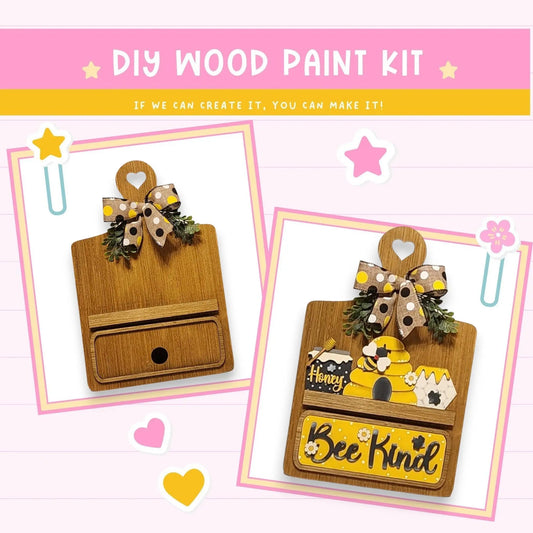 a wooden craft kit with a picture of a cow