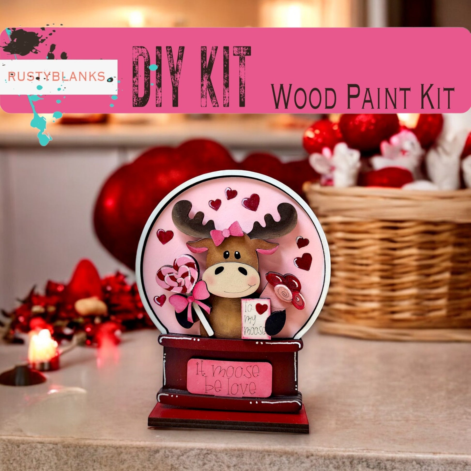 a wooden paint kit with a picture of a deer