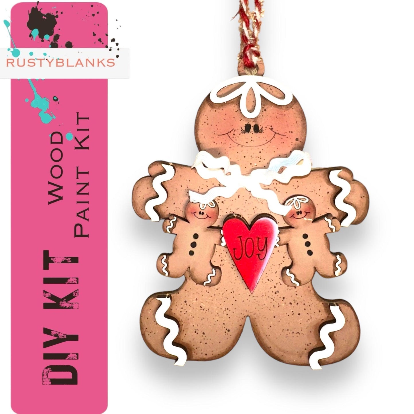 a christmas ornament of a ginger holding a heart