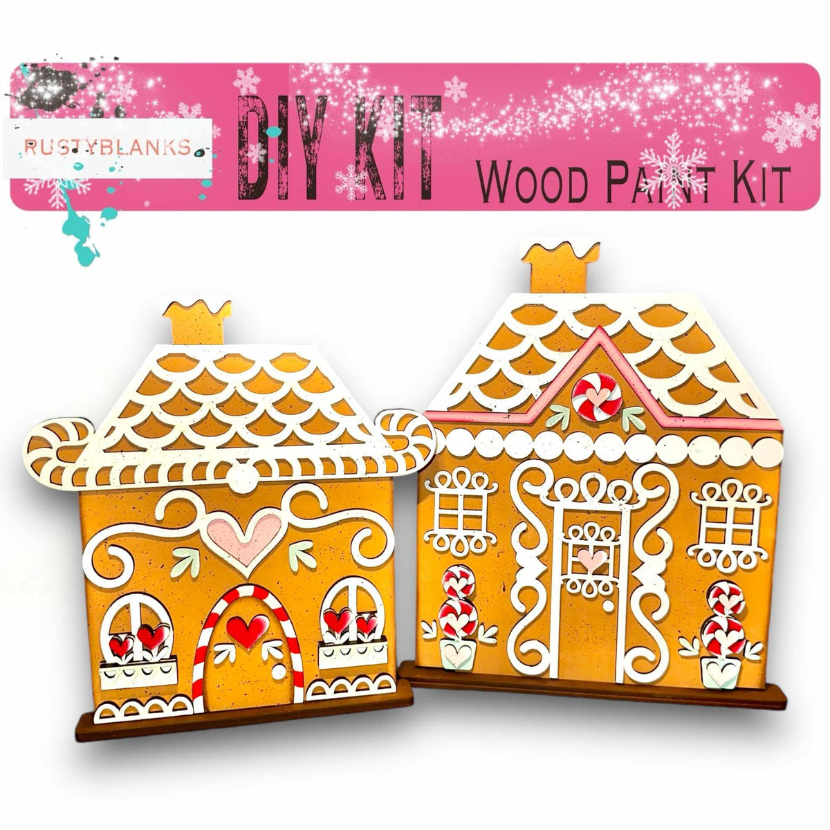 a couple of gingerbread houses sitting next to each other