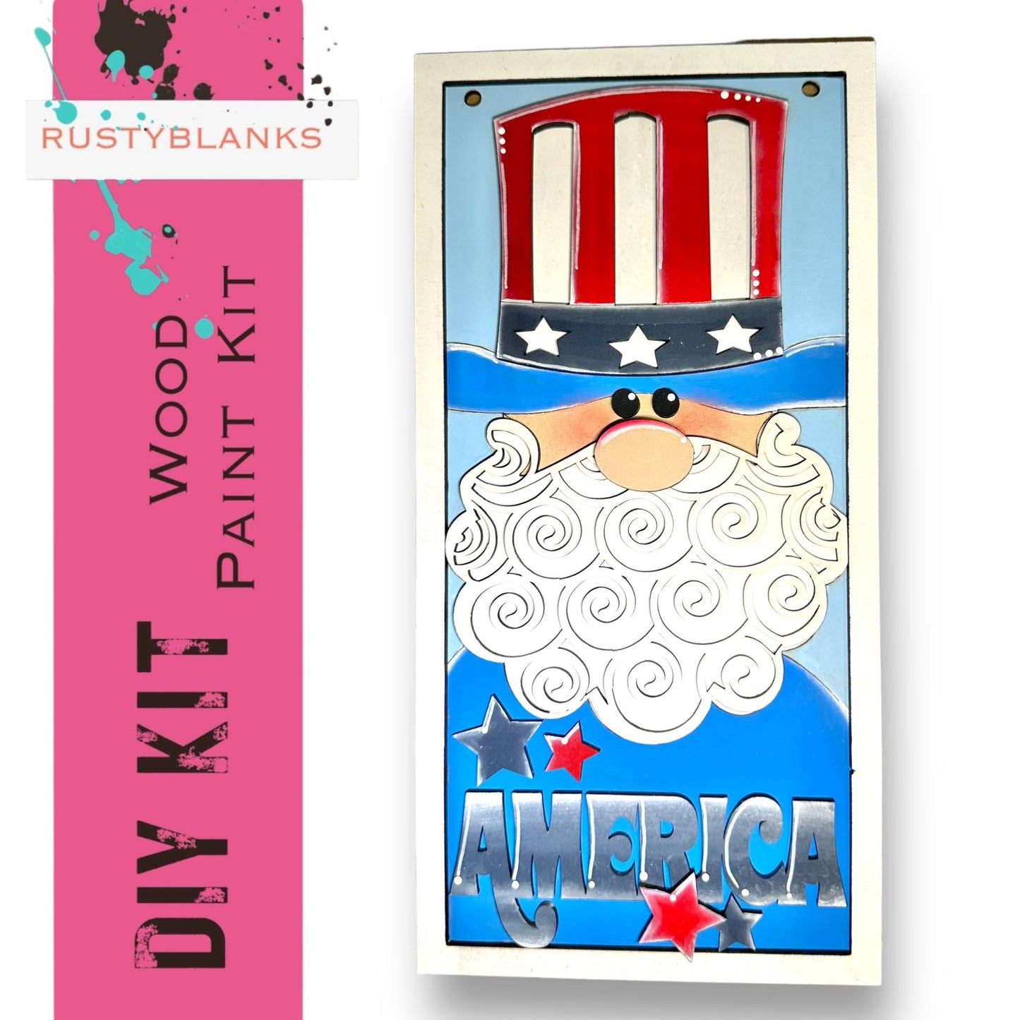 4th of July Patriotic Insert for Mini Interchangeable Post - RusticFarmhouseDecor