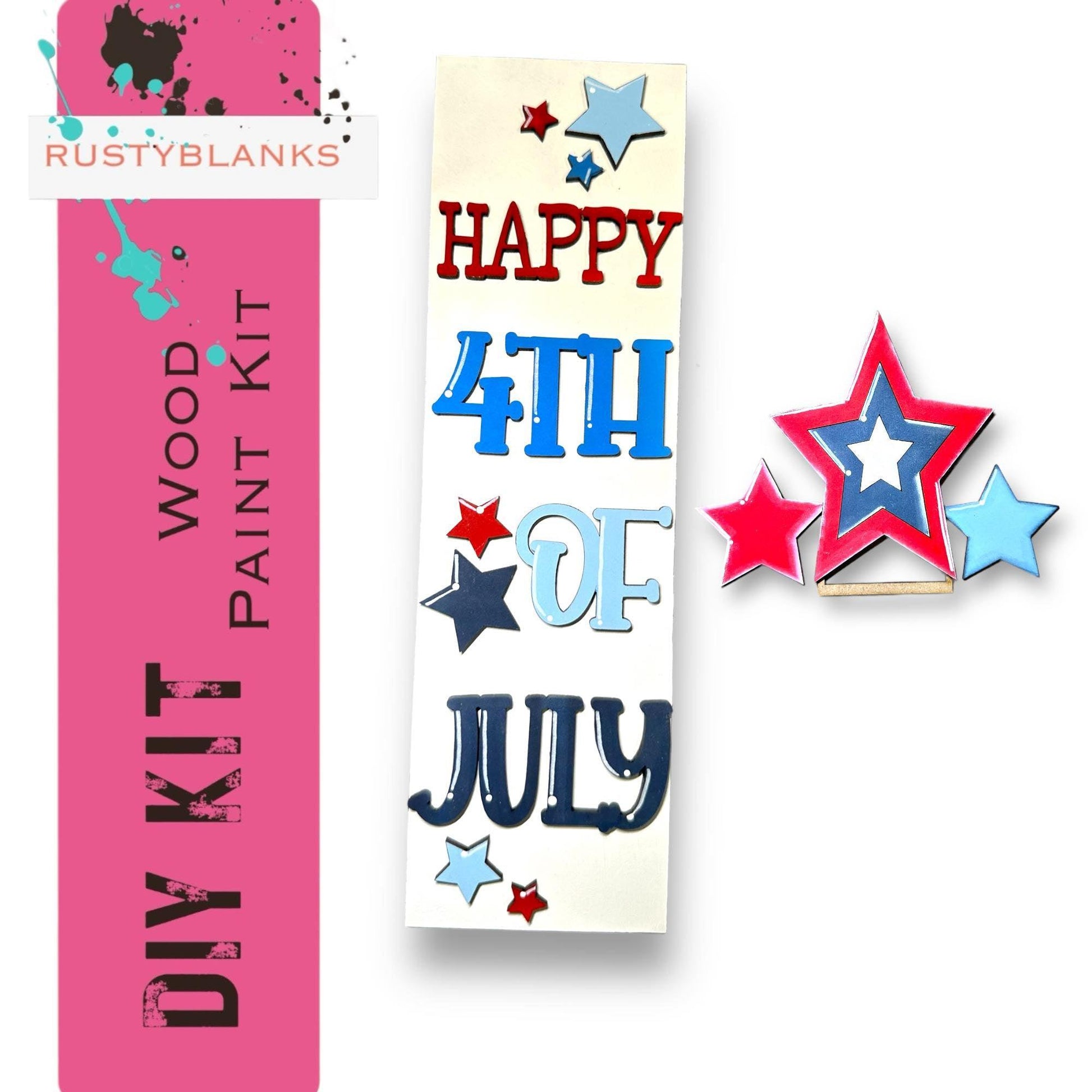 4th of July Patriotic Insert for Mini Interchangeable Post - RusticFarmhouseDecor