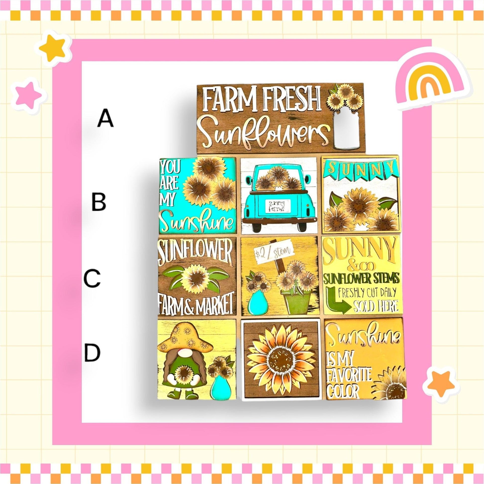 a picture of a farm fresh sunflowers sticker sheet