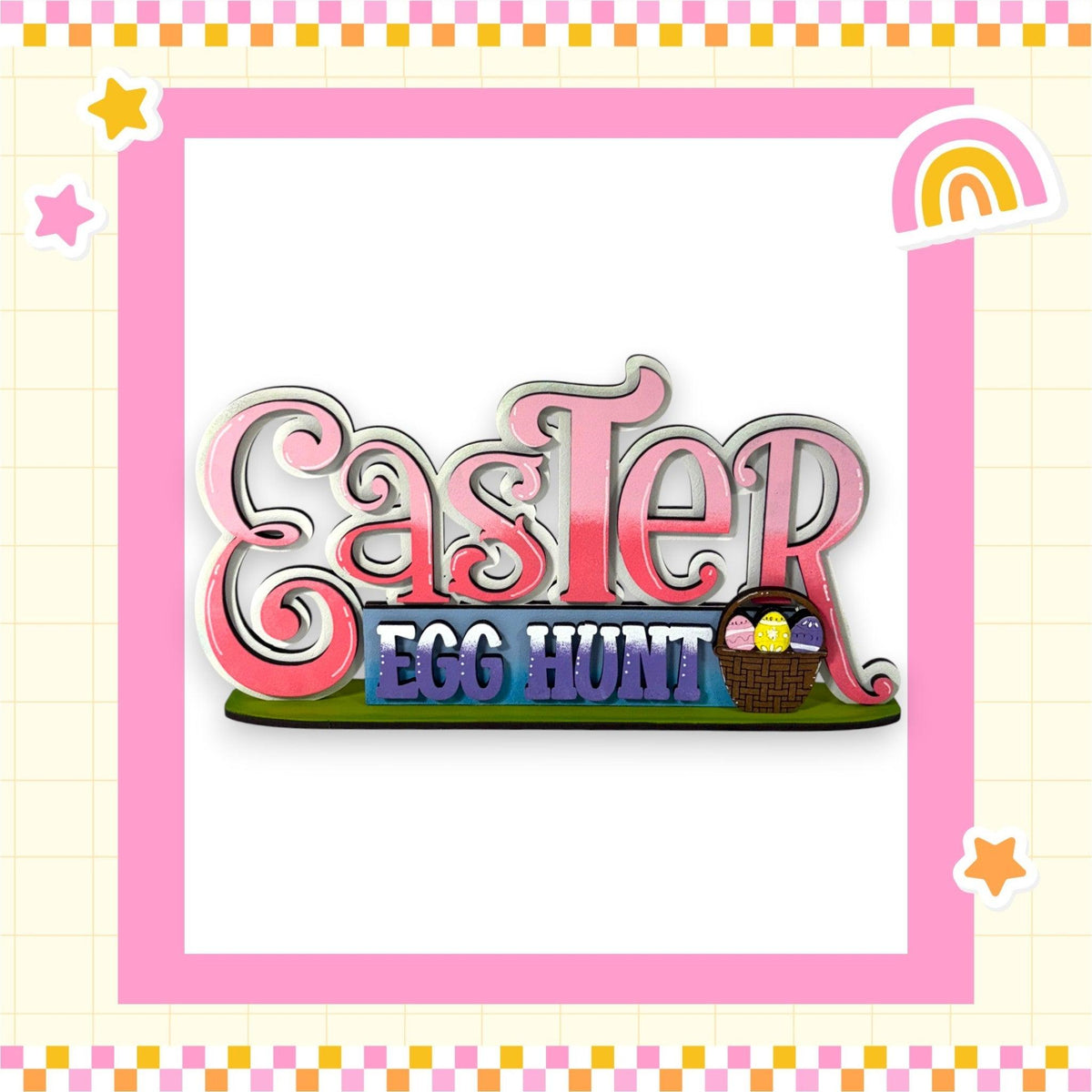 a picture of an easter egg hunt sign