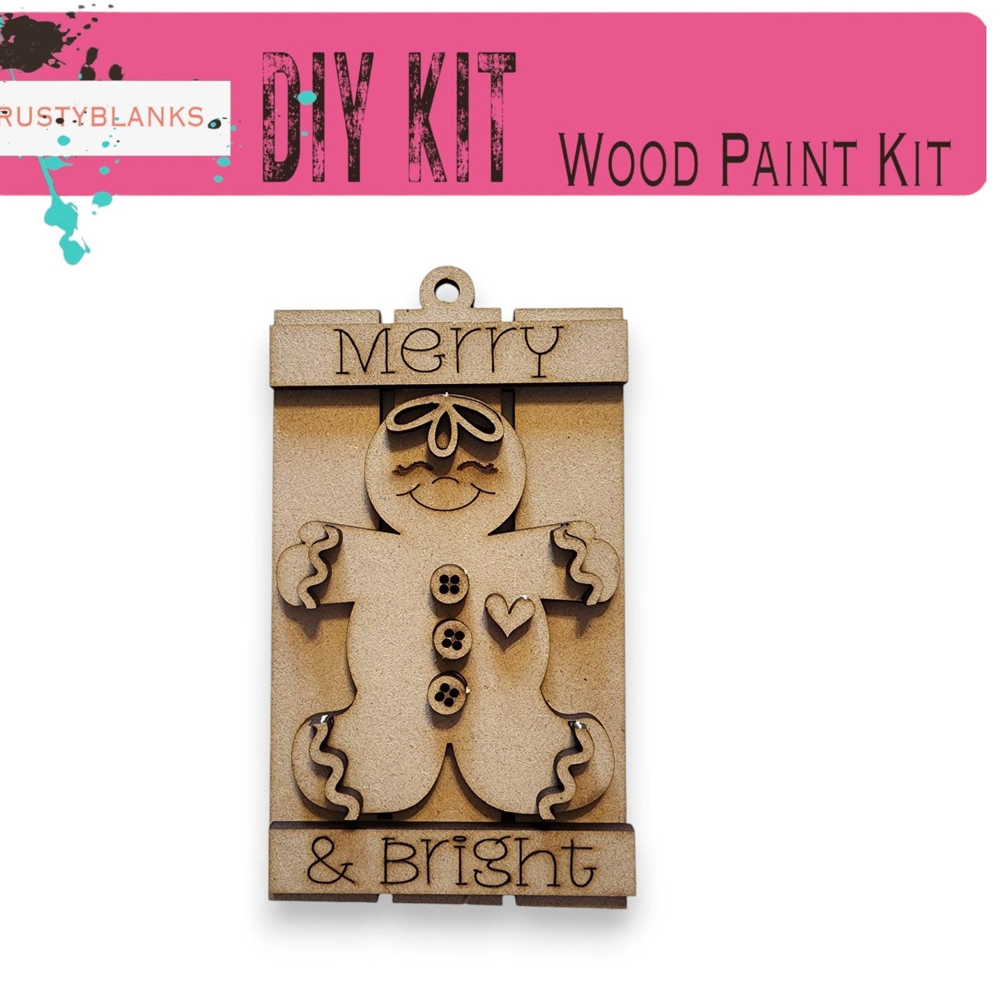 a wooden craft kit with a picture of a teddy bear