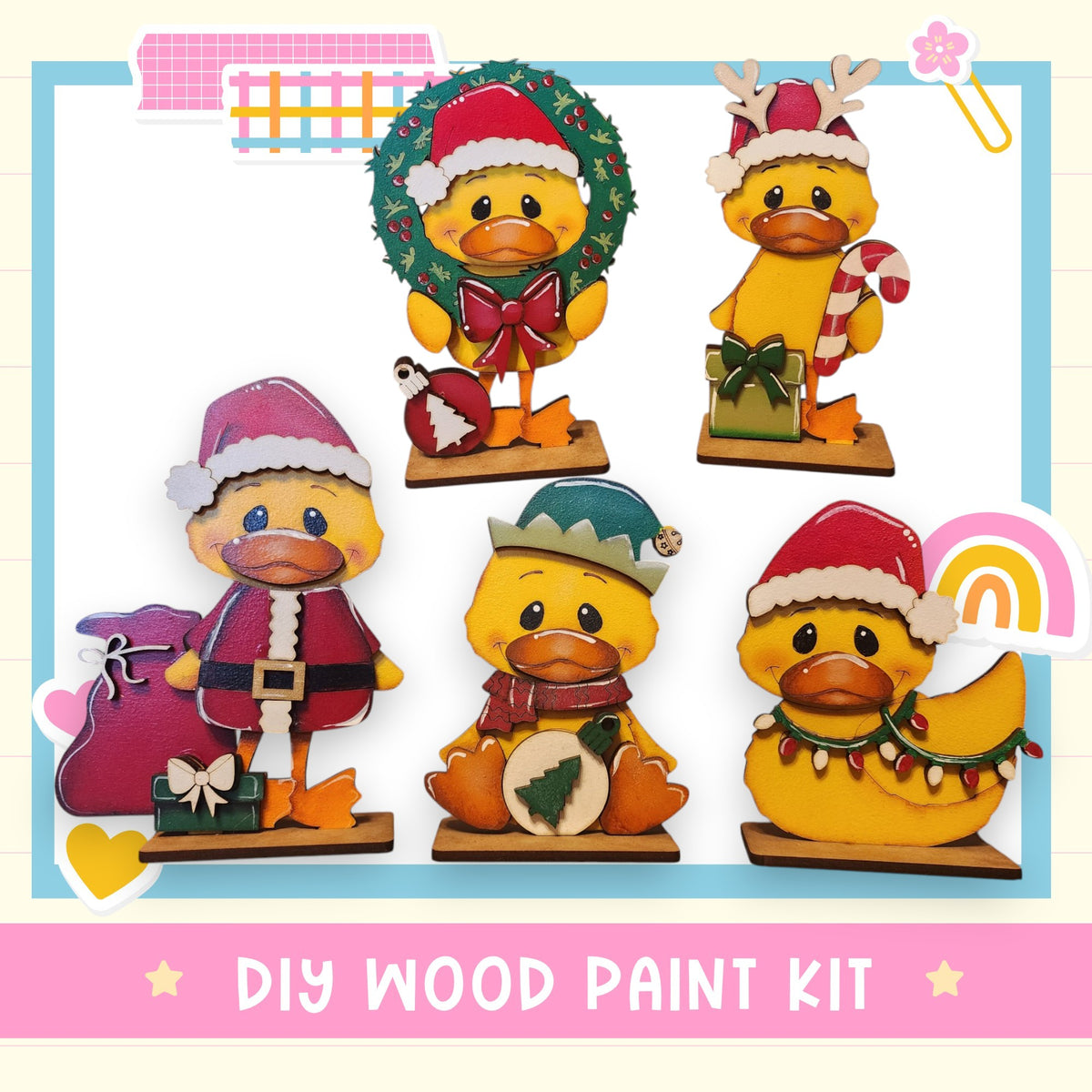 a group of rubber ducks with hats and scarves