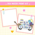 a picture of a birthday card with a cart