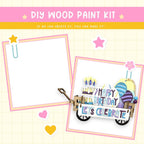 a picture of a birthday card with a cart