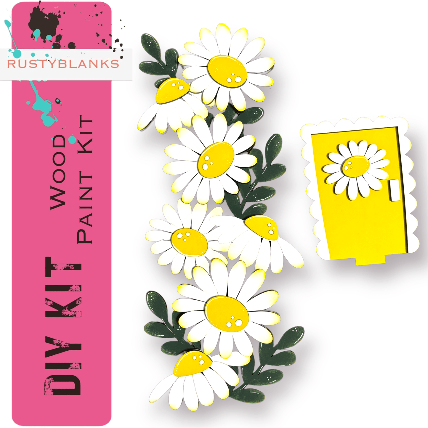 a picture of a bunch of daisies on a white background