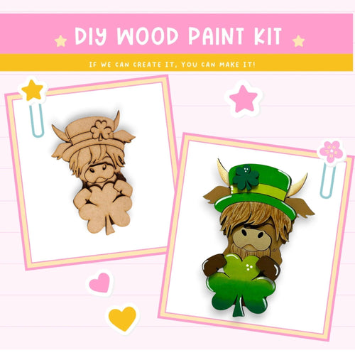 a wooden craft kit featuring a lepreite and a lepreite
