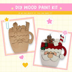 a couple of pictures of santa claus and a bear