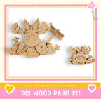 a DIY wood paint kit with a cartoon moose and a smaller moose figure. The kit appears to be made of wood and is designed for creating wooden figures.