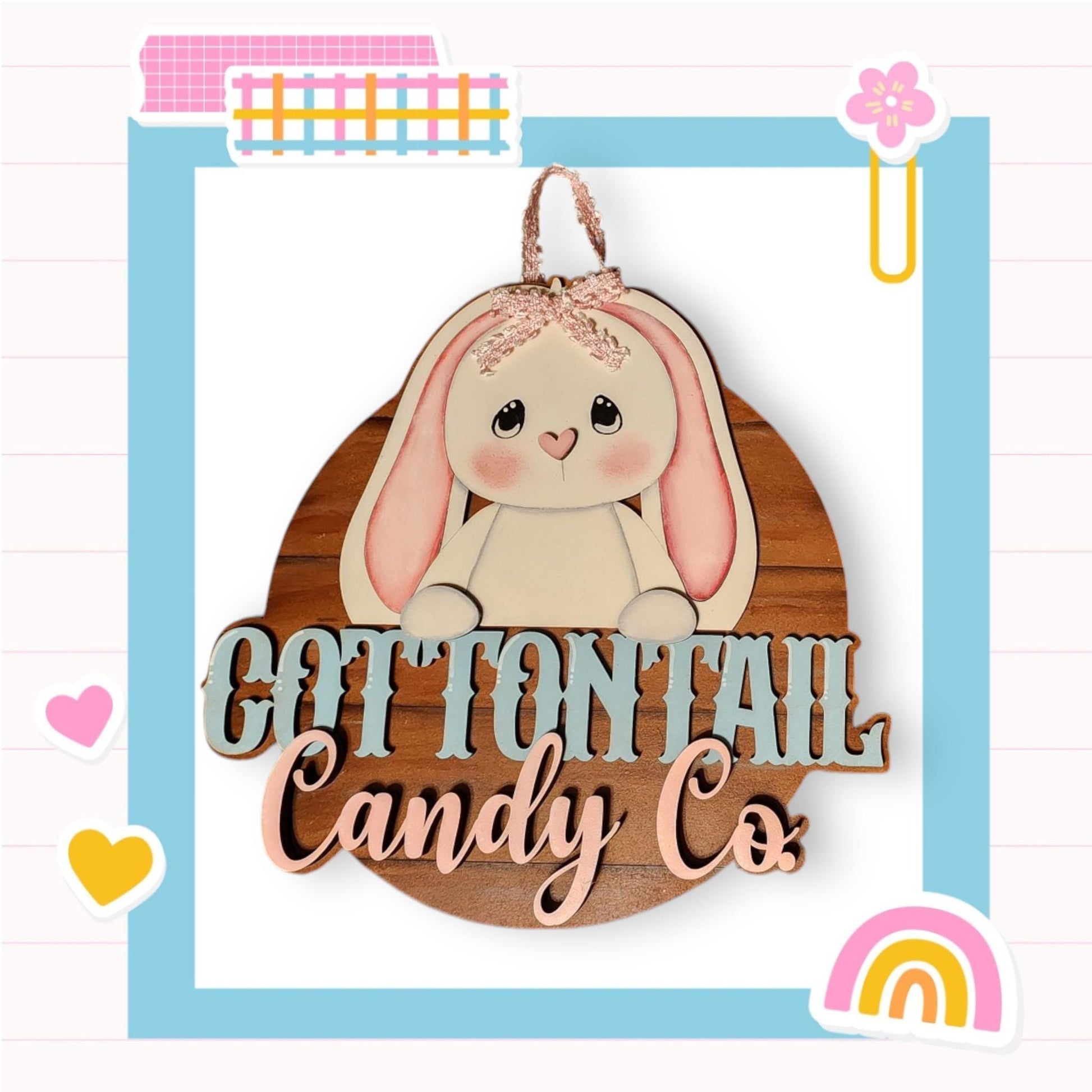 a wooden sign that says cottontail candy co