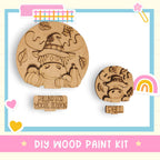 a DIY wood paint kit for creating wooden decorations, including a moose-themed decoration and a falling for moose season decoration.