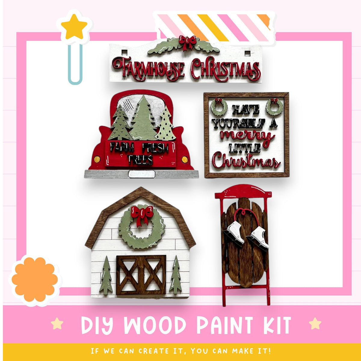 a picture of a wooden christmas decoration kit