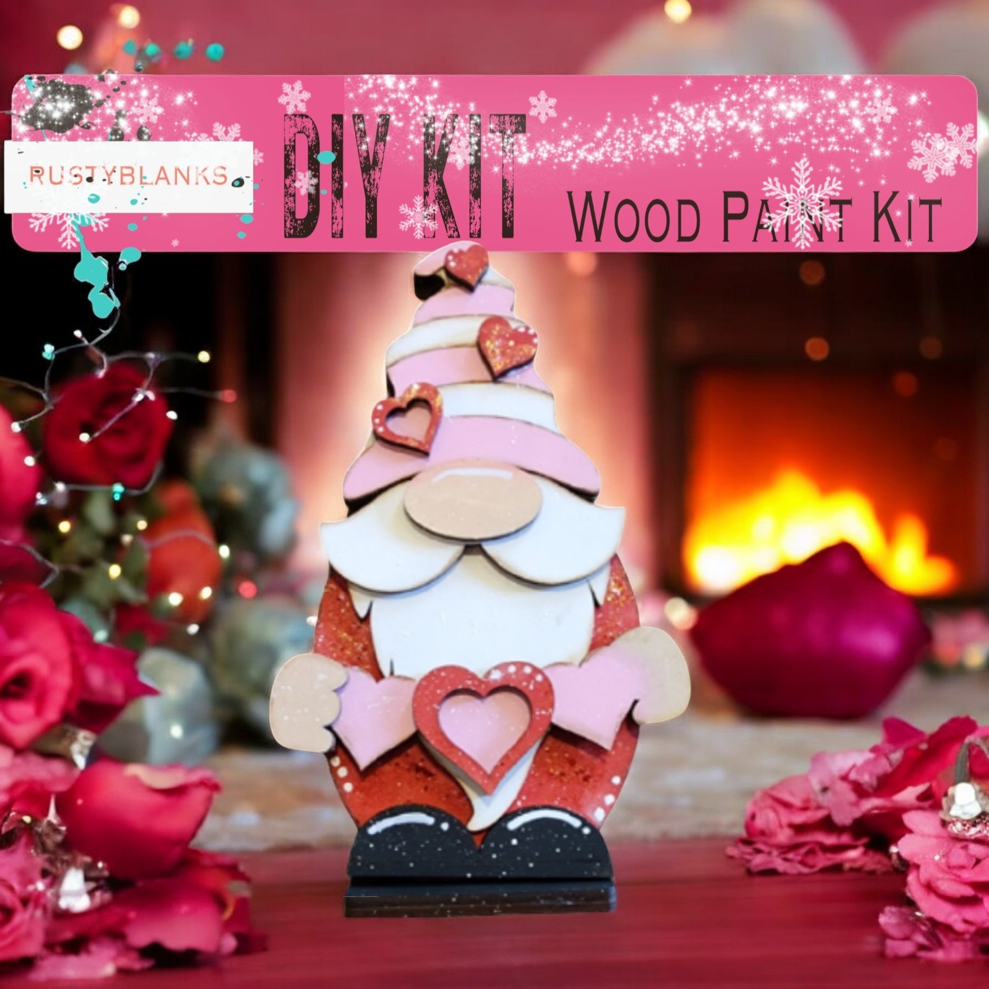 a christmas tree made out of wood with hearts