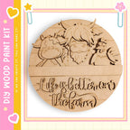 a wooden sign with a playful design, including a cow, chicken, and a heart. The sign has the text "Life is better on the farm" written on it.
