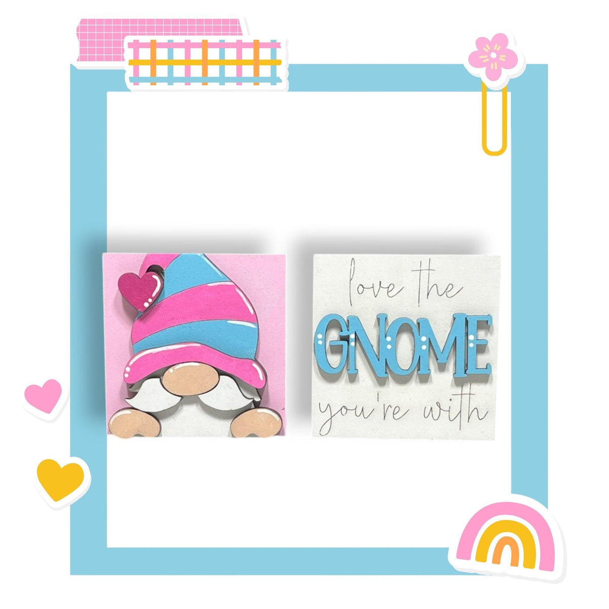 a greeting card with a picture of a gnome
