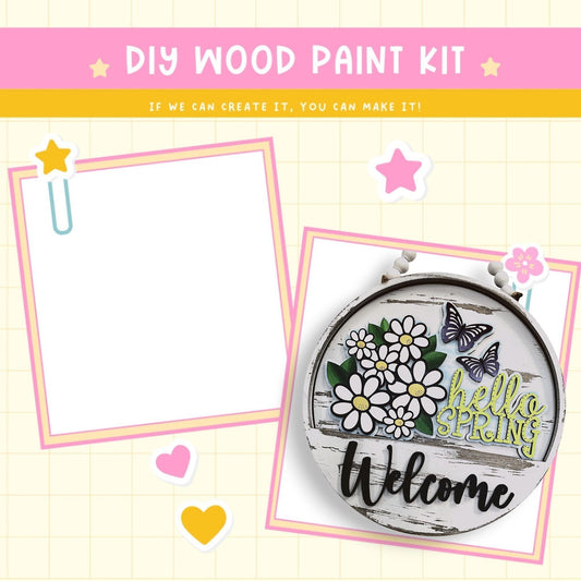 a picture frame with a picture of flowers and a welcome sign