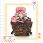 a picture of a teddy bear in a basket