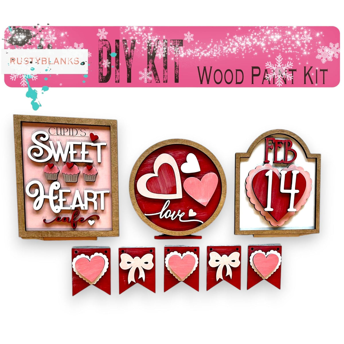 a picture of a wooden kit for valentine's day