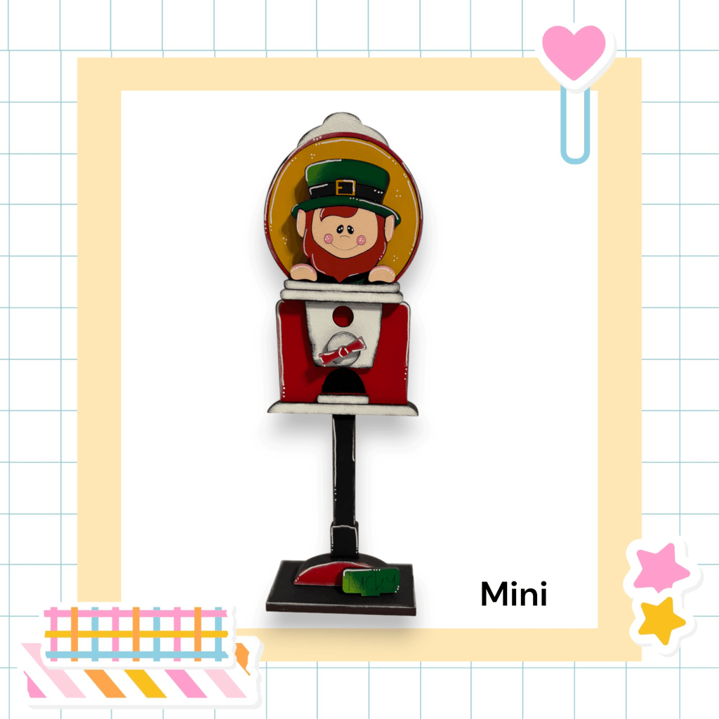 a picture of a toy mailbox with a man in a green hat