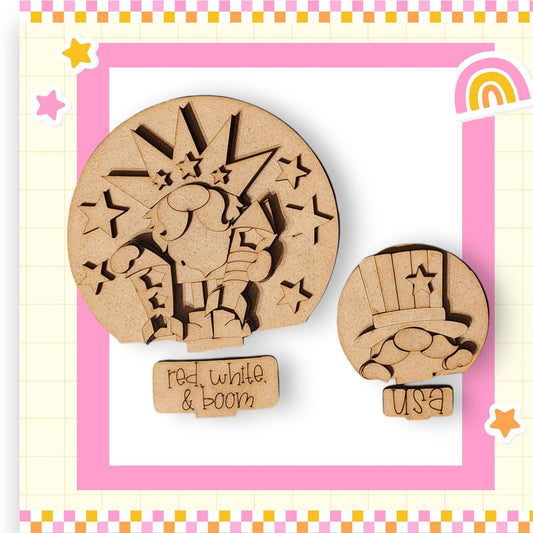 two wooden magnets with a picture of a cat and a dog