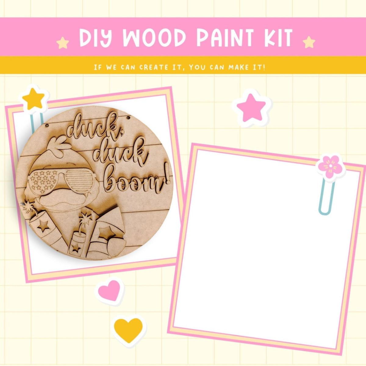 a wooden craft kit with a picture of a woman