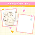 a picture of a girl with a hat and a paper craft kit