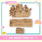 a wooden craft kit with a picture of a cat and a dog