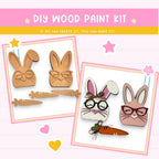 a picture of a bunny and a bunny with glasses and a carrot