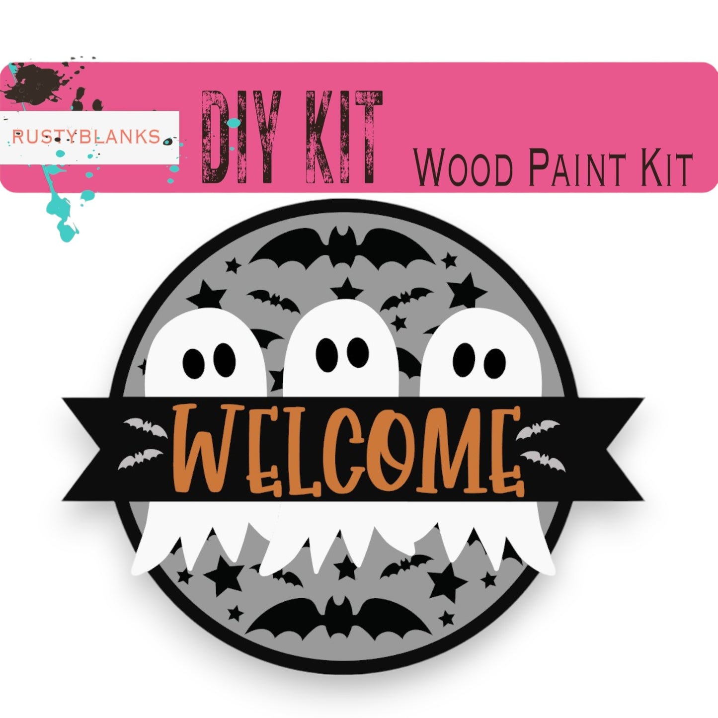 a welcome sign for a wood paint kit