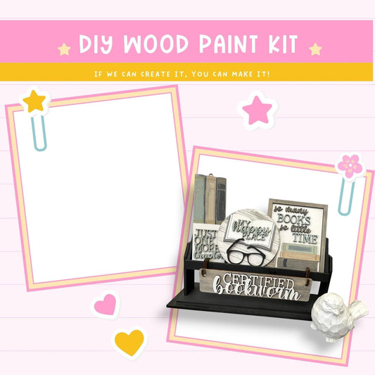 a picture of a wooden paint kit on a shelf