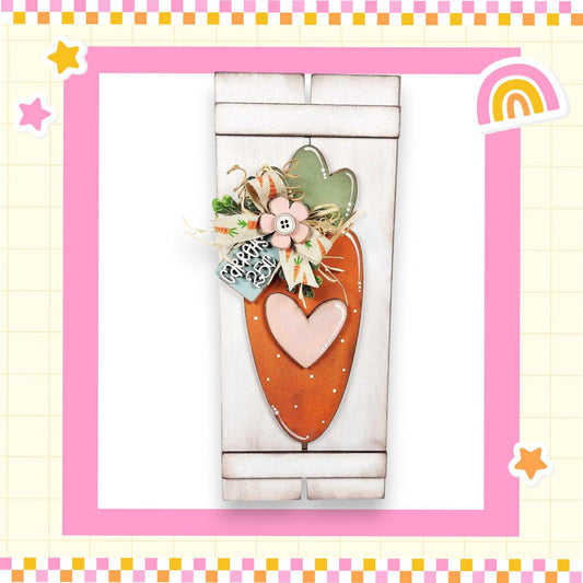 DIY Carrot Pallet Sign Kit – Rustic Easter Wood Blank – Farmhouse Spring Decor – Paint Your Own Kit – Unfinished Laser Cut Wood - RusticFarmhouseDecor