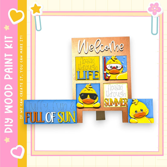 The image is a colorful and playful welcome sign featuring a yellow duck character and the text "Welcome" and "Life" along with the phrase "If we can create it, we can make it. If we can make it, we can make it. If we can make it, we can make it. If we can make it, we can make it. If we can make it, we can make it. If we can make it, we can make it. If we can make it, we can make it. If we can make it, we can make it."