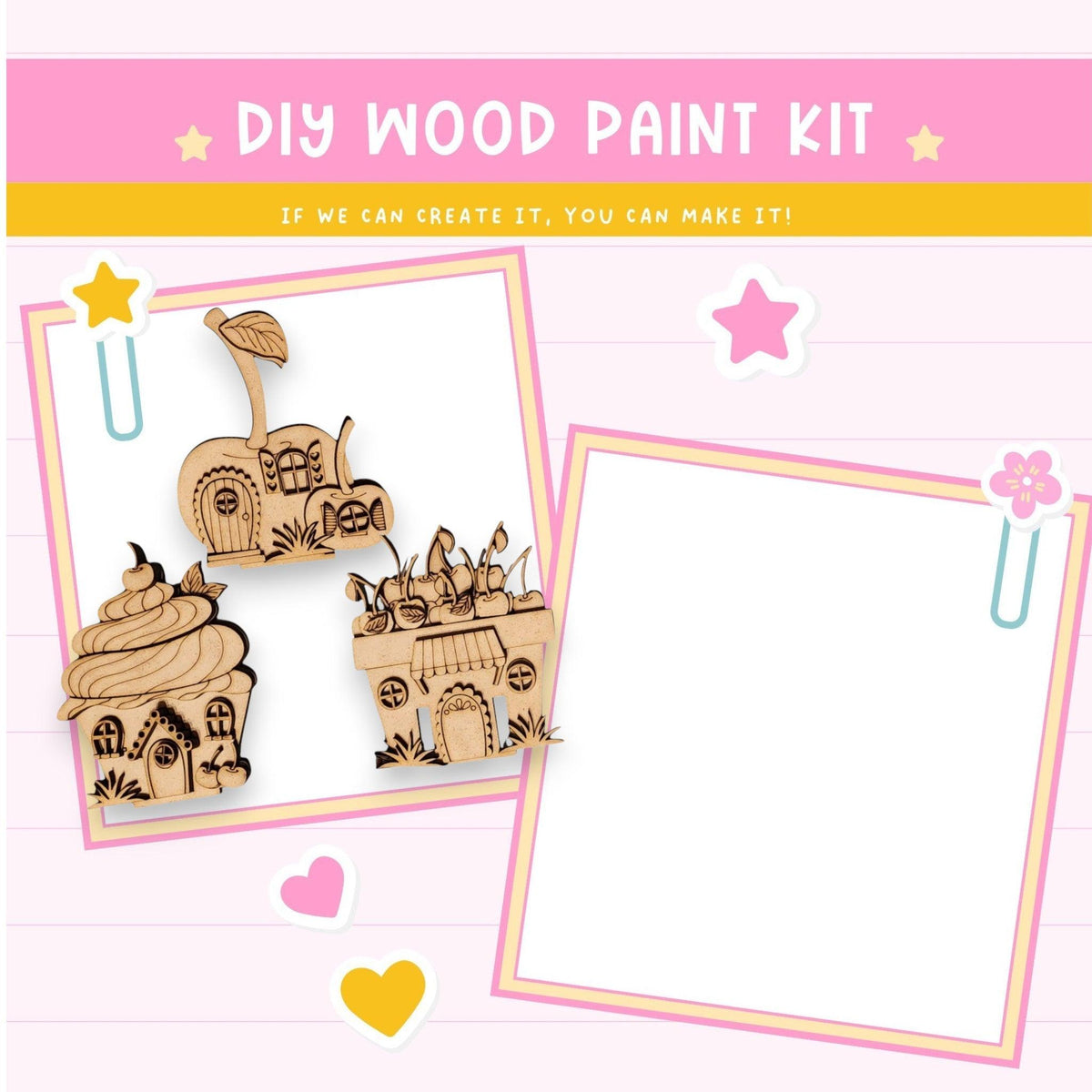 a wooden craft kit with a picture of a car