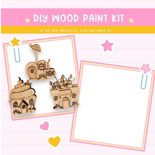 a wooden craft kit with a picture of a car