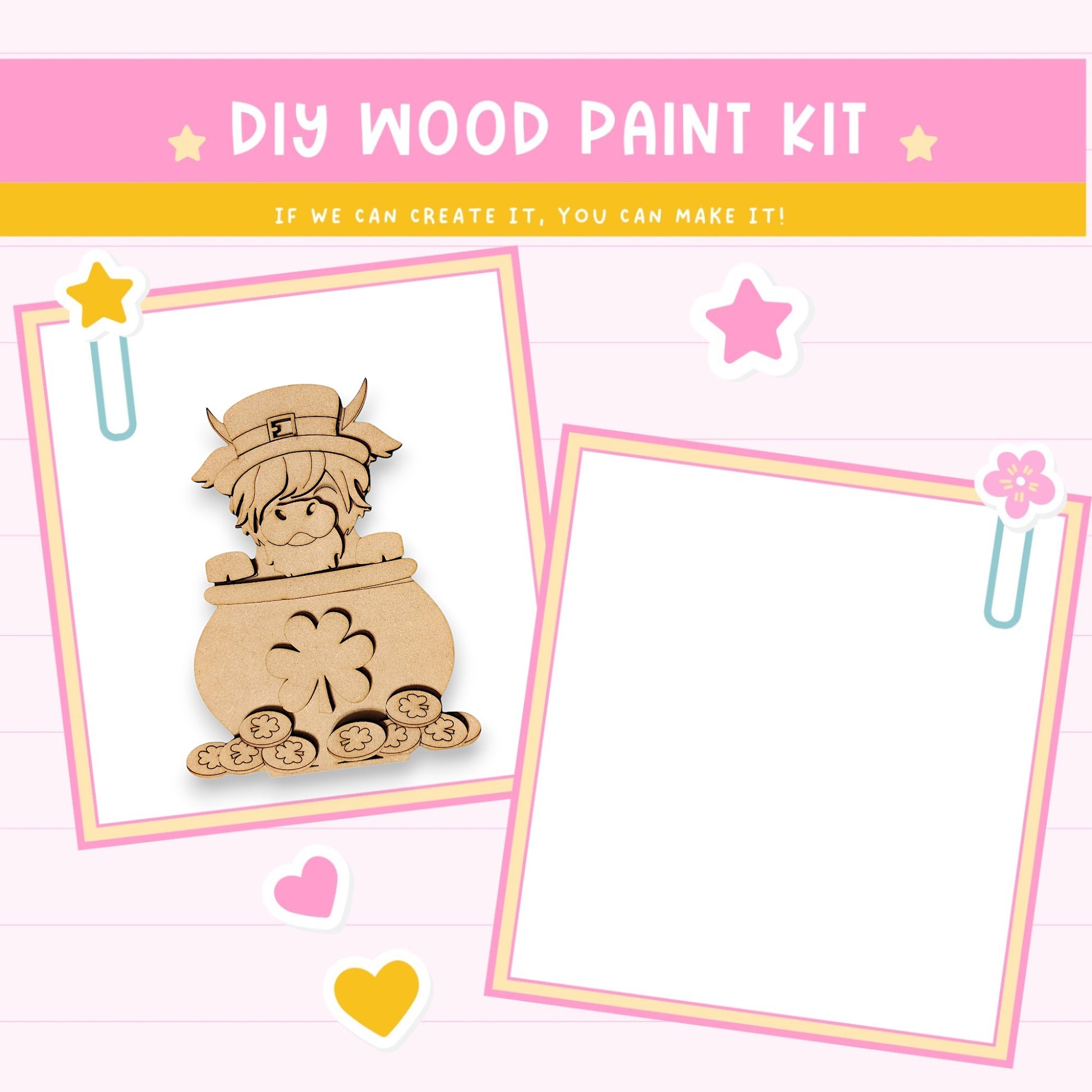 a wooden craft kit with a picture of a dog