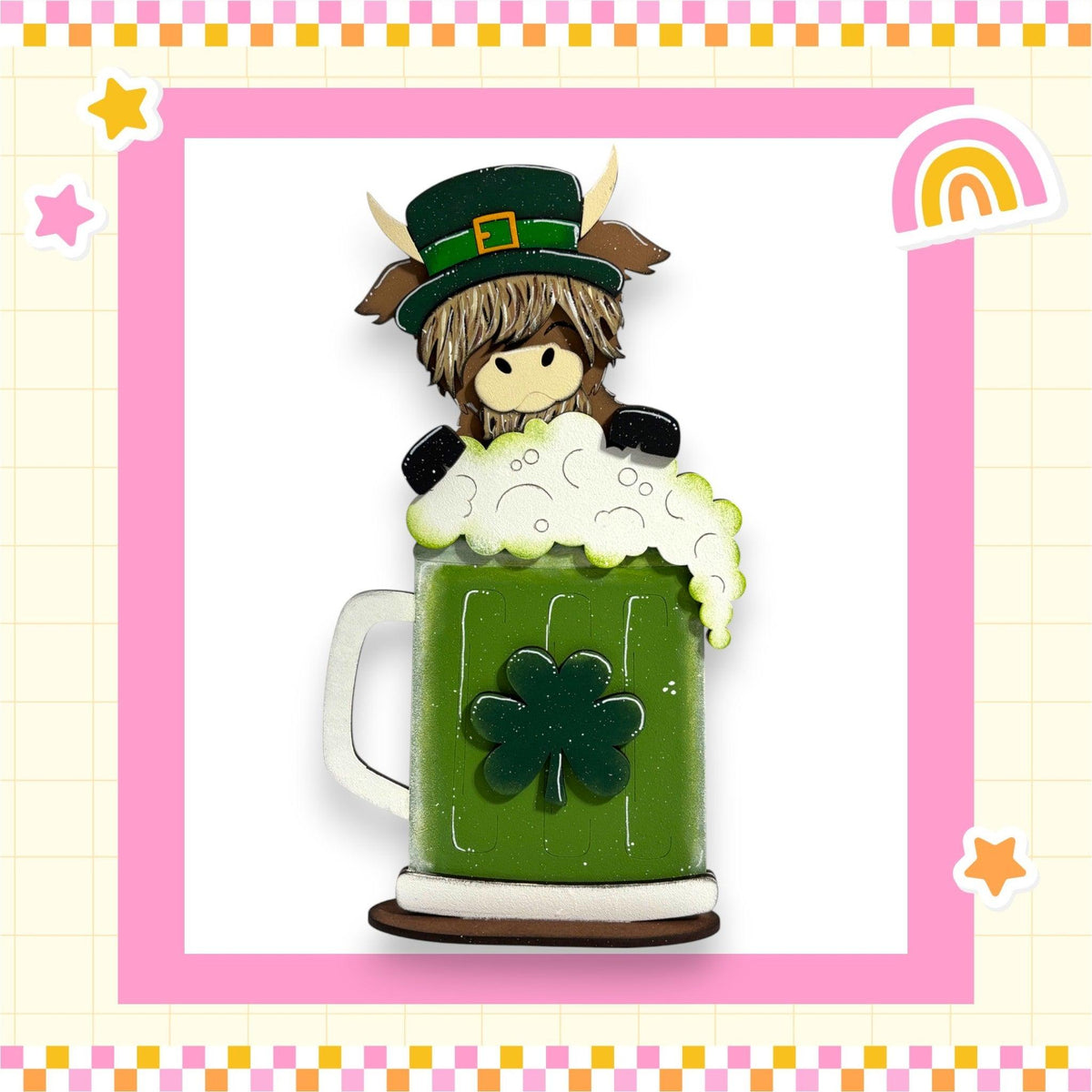 a green mug with a stuffed animal in it