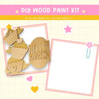 a wooden cutout of a cupcake with the words hello sweets on it
