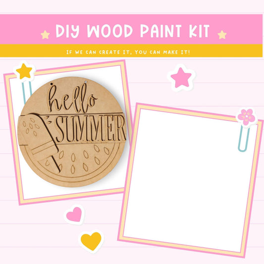 a wooden craft kit with a picture of a pizza