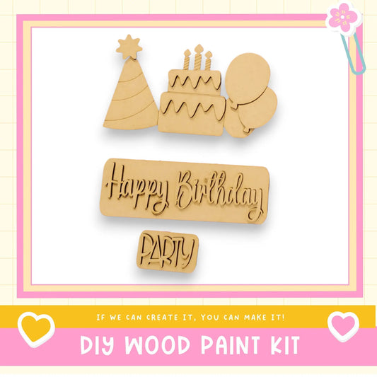 a wooden craft kit for a birthday party