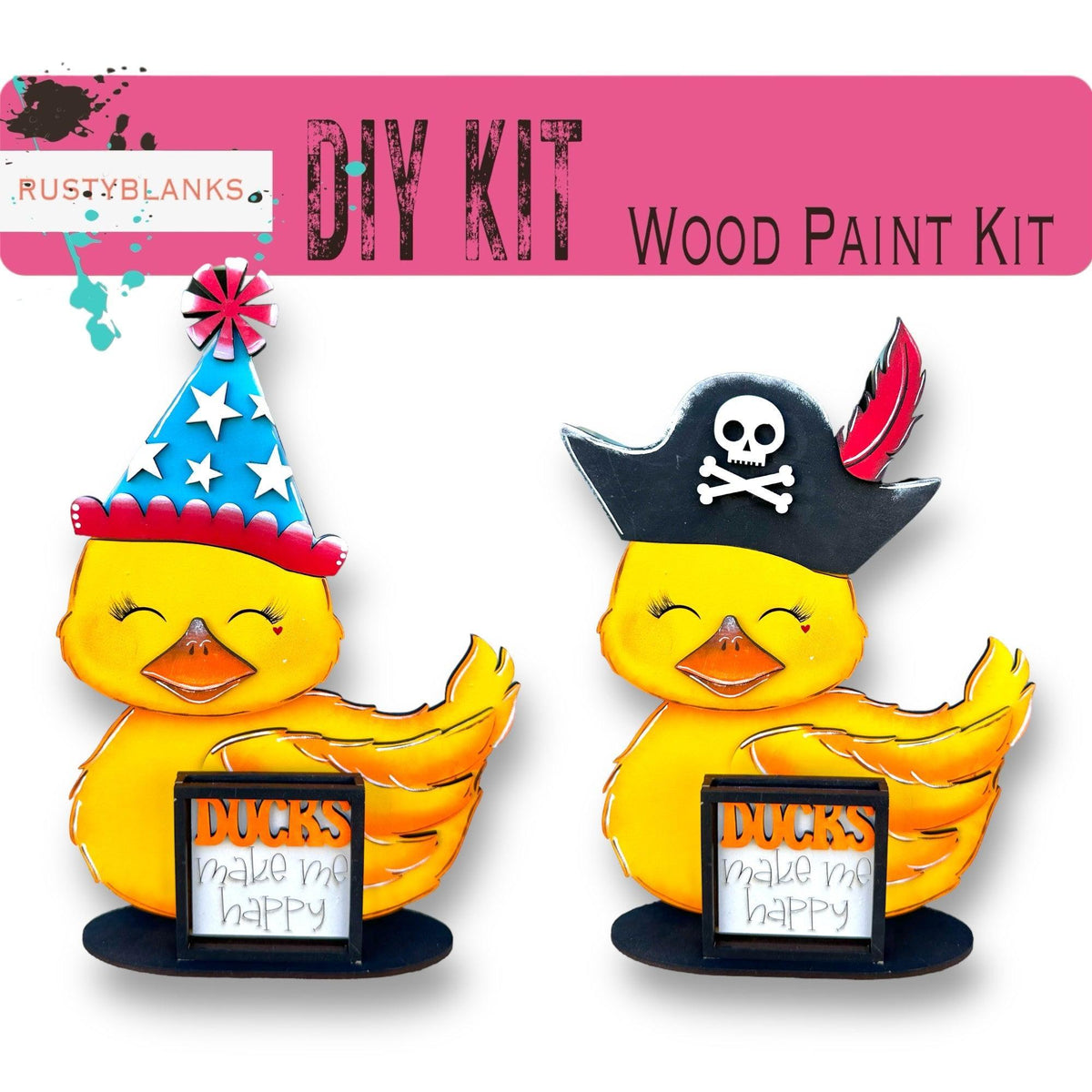 a couple of rubber ducks with a pirate hat