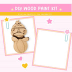 a wooden craft kit with a picture of a teddy bear