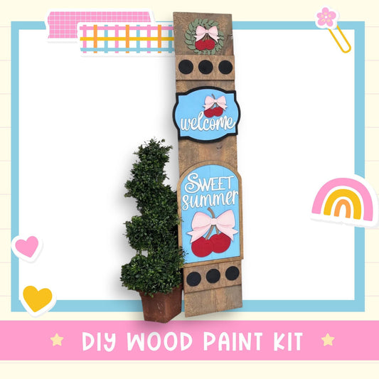 a diy wood paint kit with a potted plant