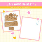 a wooden craft kit with a picture of a cat and a dog